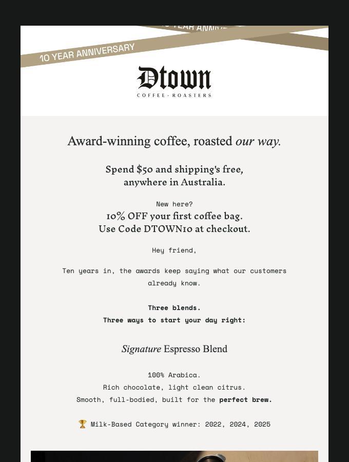 Dtown Coffee Roasters offer