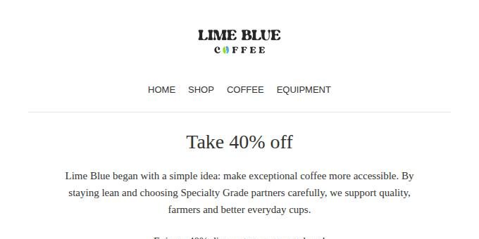 Lime Blue Coffee offer